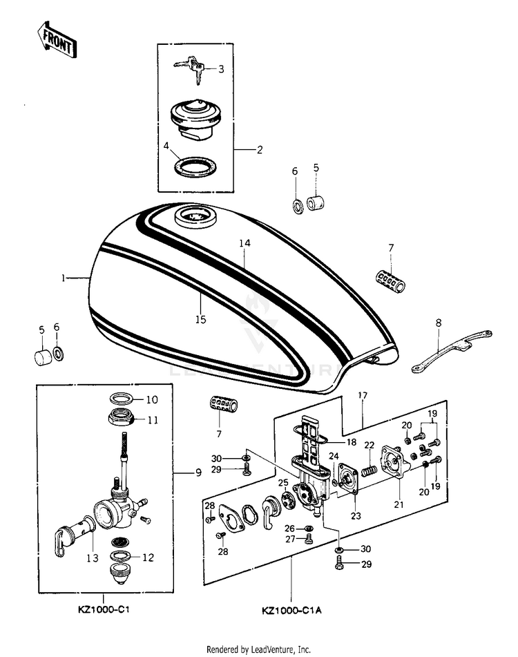 Fuel Tank ('78 C1/C1a) Schematic