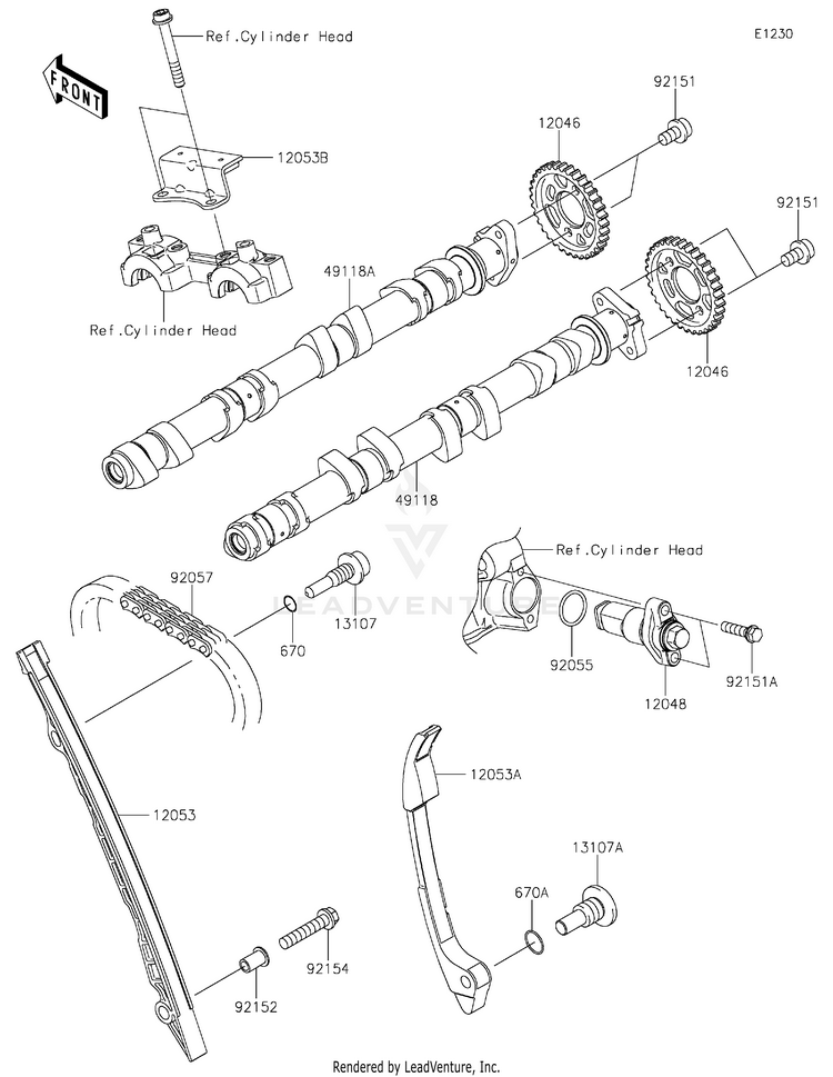 Camshaft(S)/Tensioner Schematic
