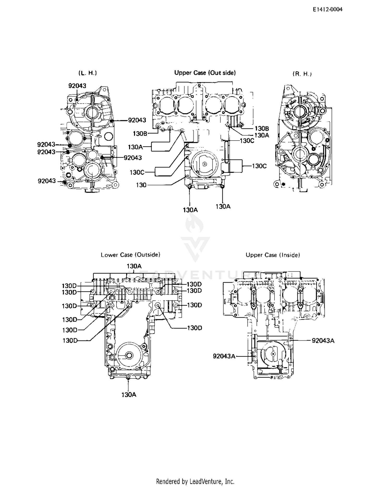 CRANKCASE BOLT & STUD PATTERN ('82-'83 C