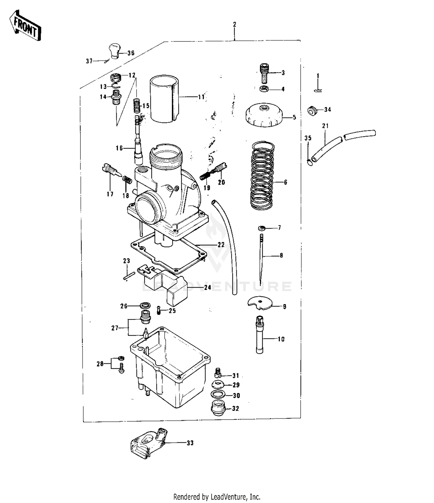 CARBURETOR ('74-'76 KX125/A/A3)