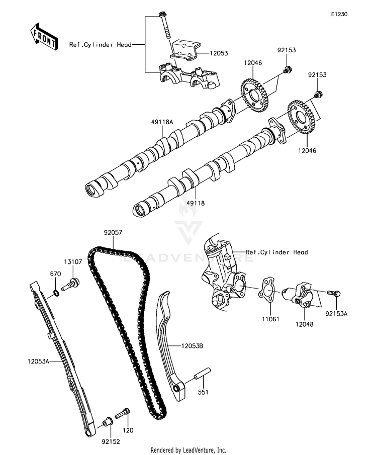 Camshaft(S)/Tensioner Schematic