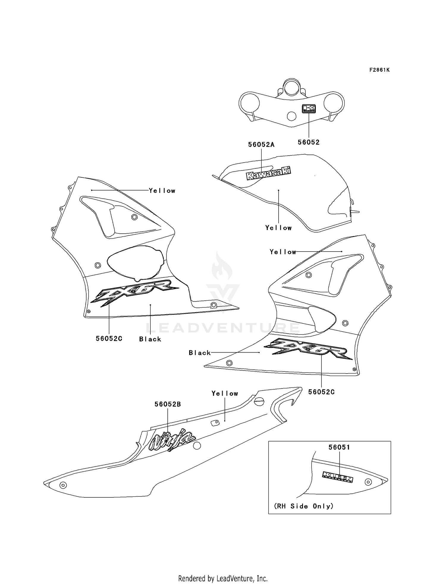 DECALS (YELLOW)(ZX600-J3)