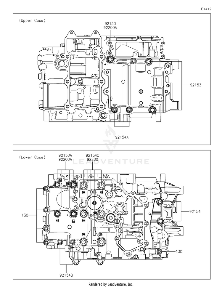 Crankcase Bolt Pattern Schematic