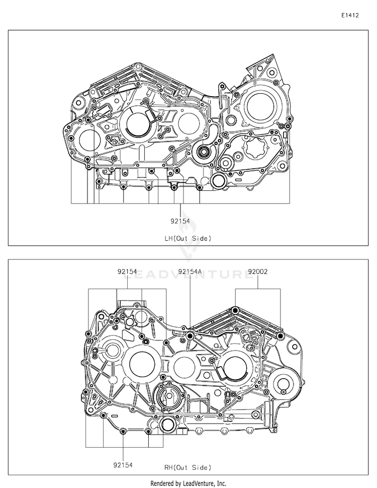 Crankcase Bolt Pattern Schematic