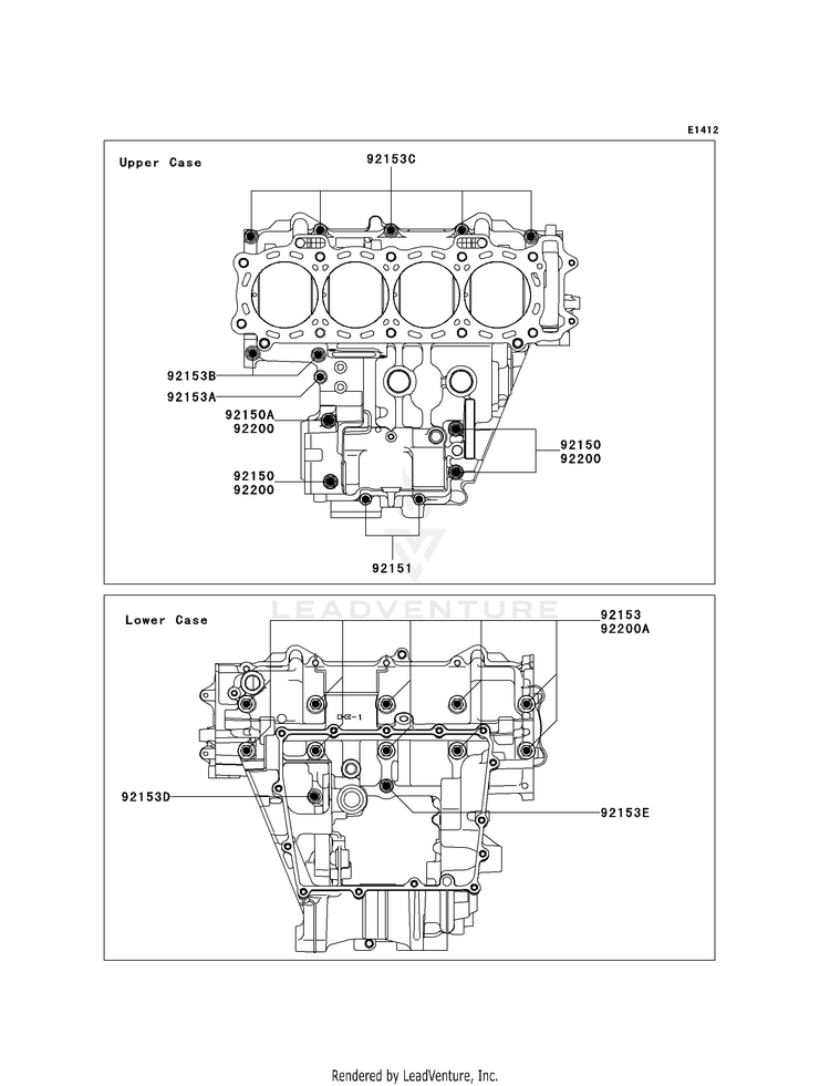 Crankcase Bolt Pattern Schematic