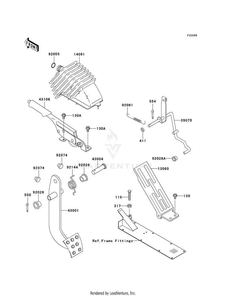 Brake Pedal/Throttle Lever Schematic