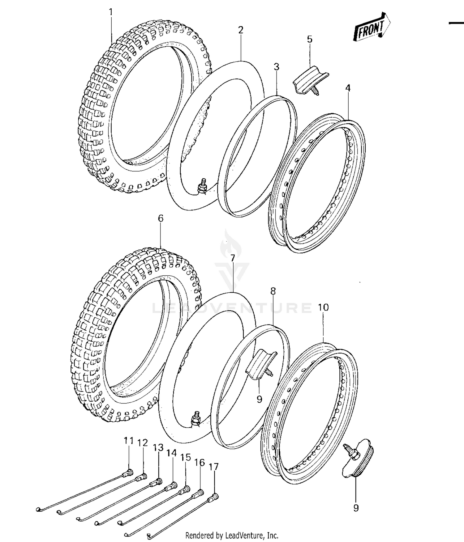 WHEELS/TIRES ('78-'79 KX125-A4/A5)