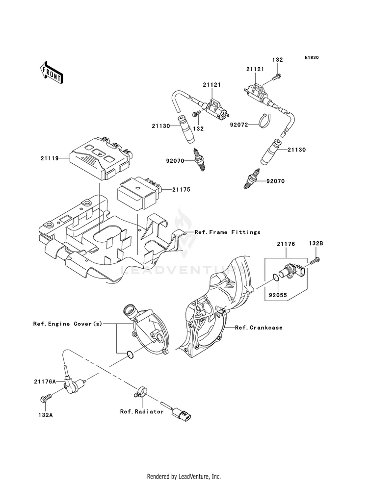Ignition System KVF750-A1 Brute Force 750 4x4i (2005) Schematic