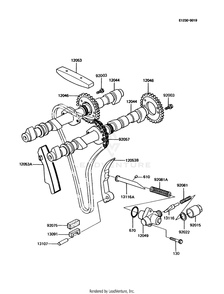 Camshaft(S)/Tensioner Schematic