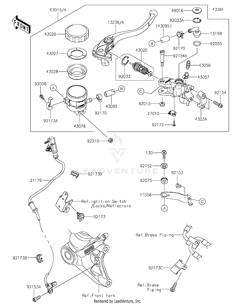 Front Master Cylinder Schematic