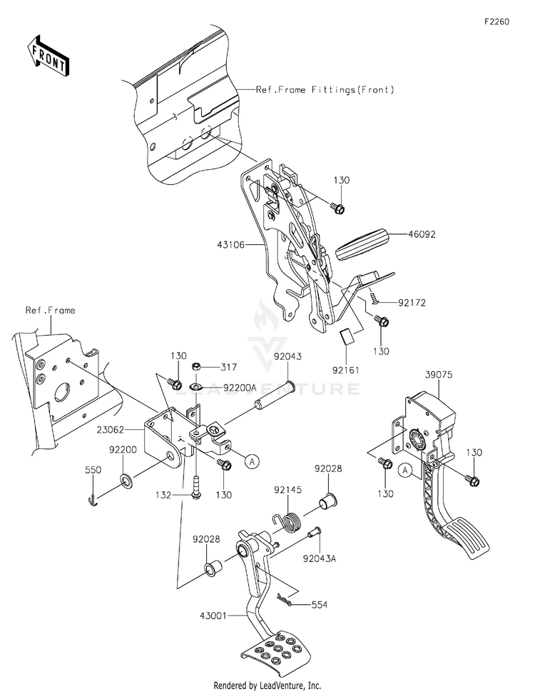 Brake Pedal/Throttle Lever Schematic