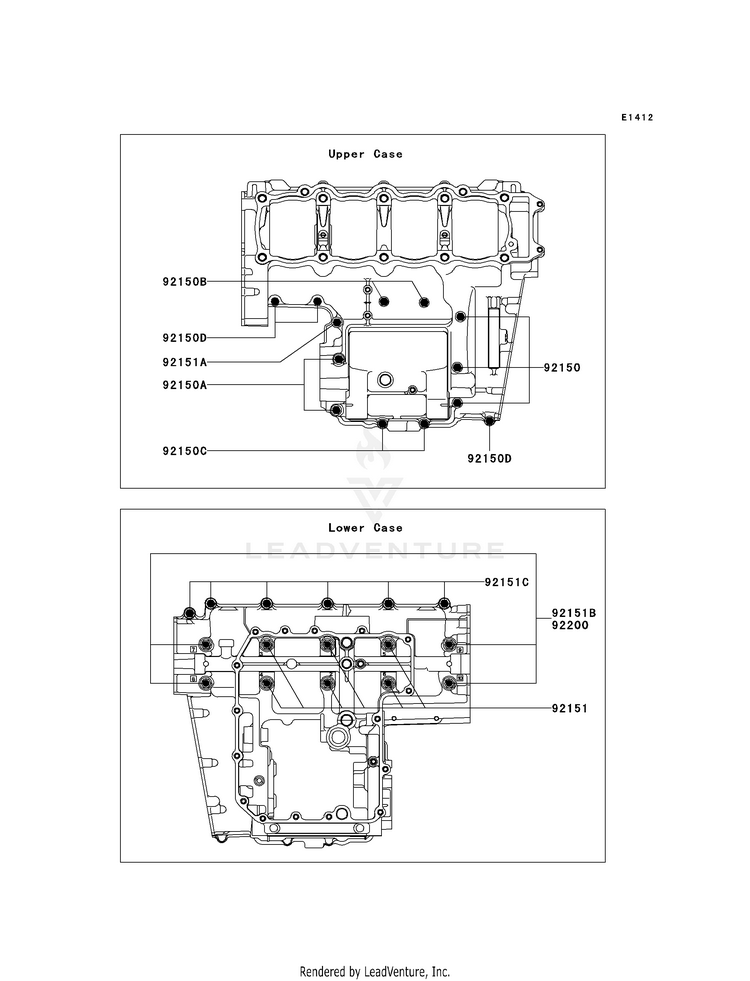 Crankcase Bolt Pattern Schematic