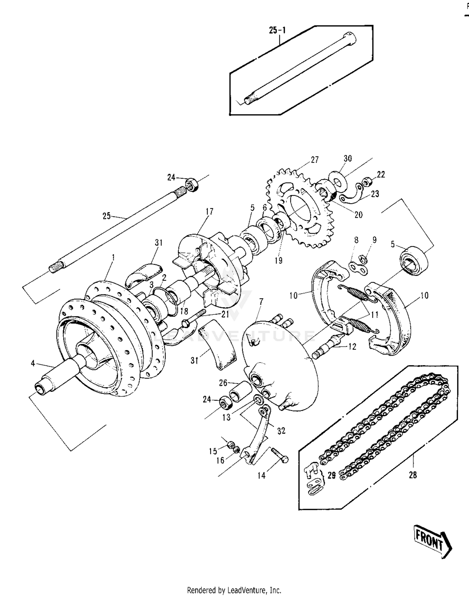 REAR HUB/BRAKE/CHAIN