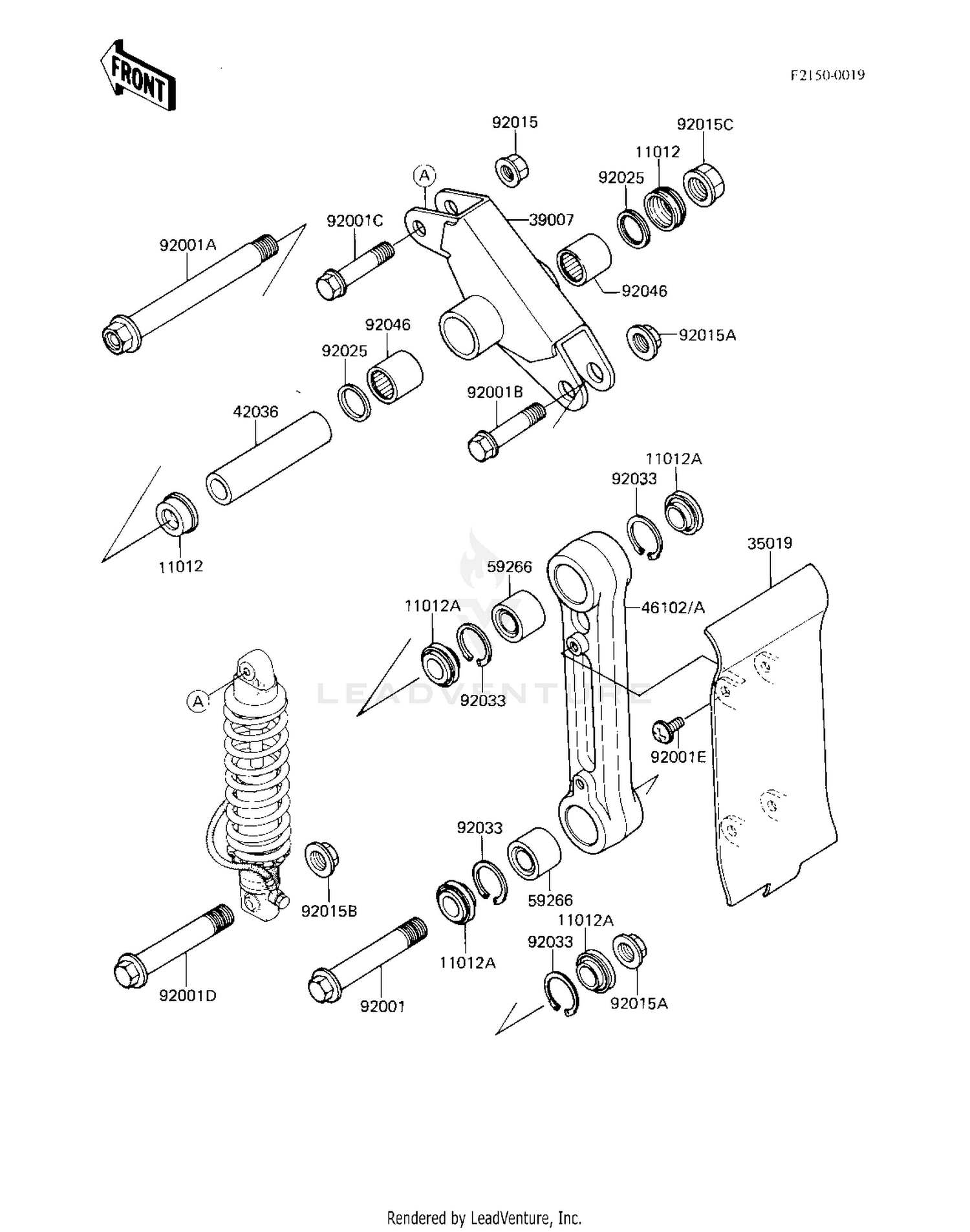 REAR SUSPENSION ('83 KX250-C1)