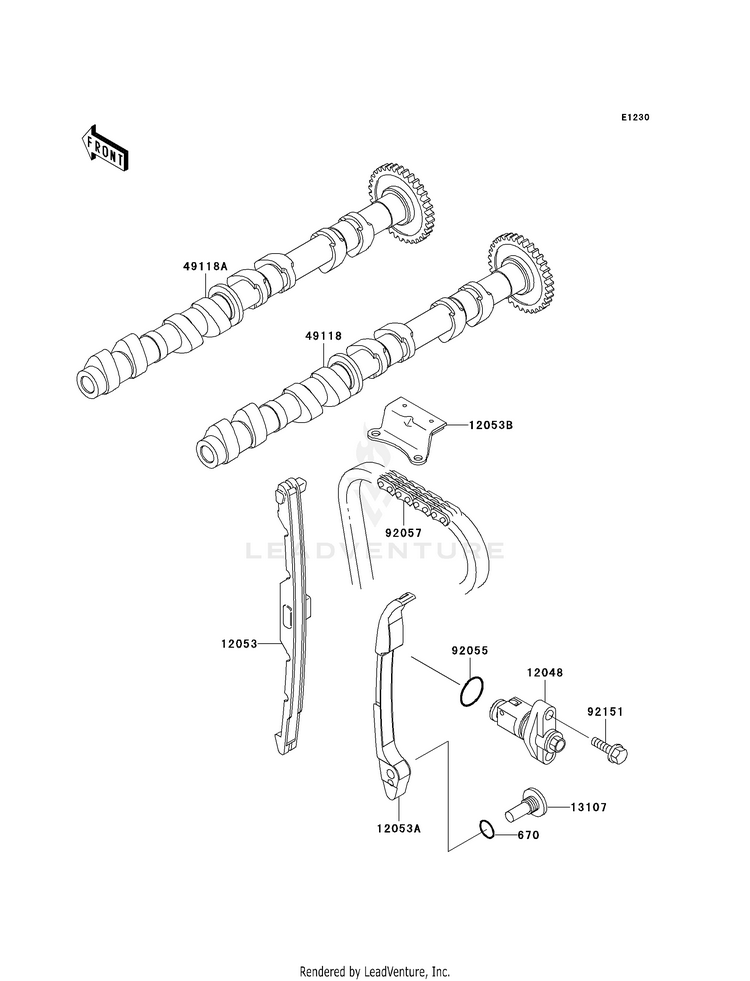 Camshaft(S)/Tensioner Schematic