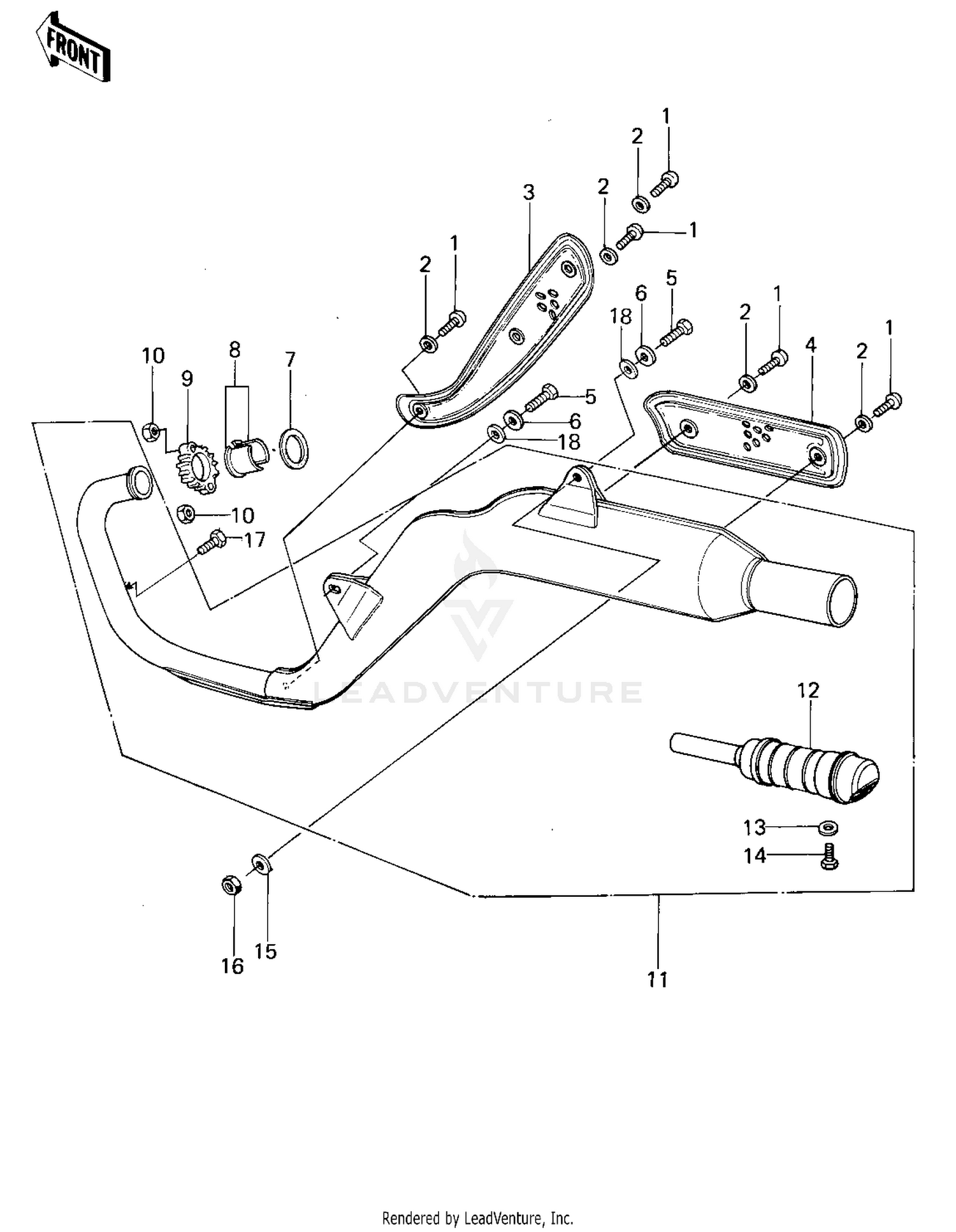 MUFFLER ('78-'79 KL250-A1/A1A/A2)