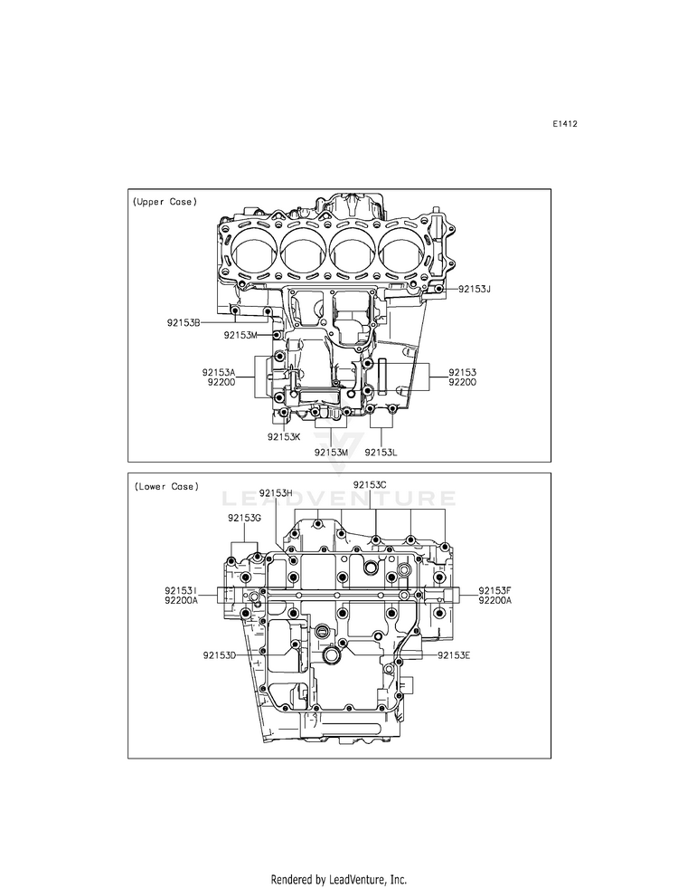Crankcase Bolt Pattern Schematic