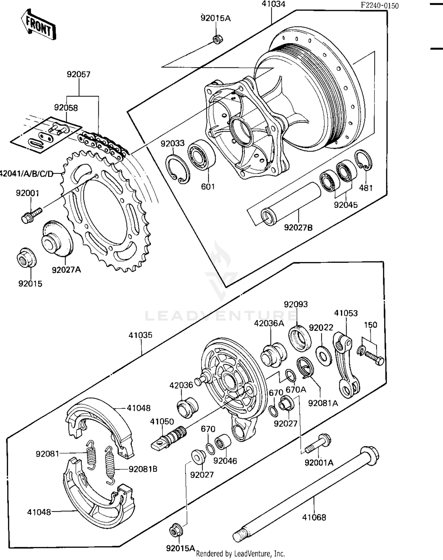REAR HUB/BRAKE/CHAIN ('84 A2)