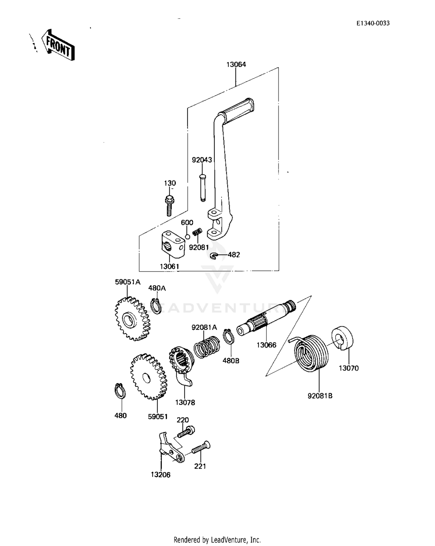 KICKSTARTER MECHANISM (KDX80-B3)