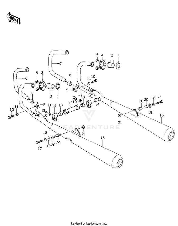 Mufflers ('78 C1/C1a) Schematic