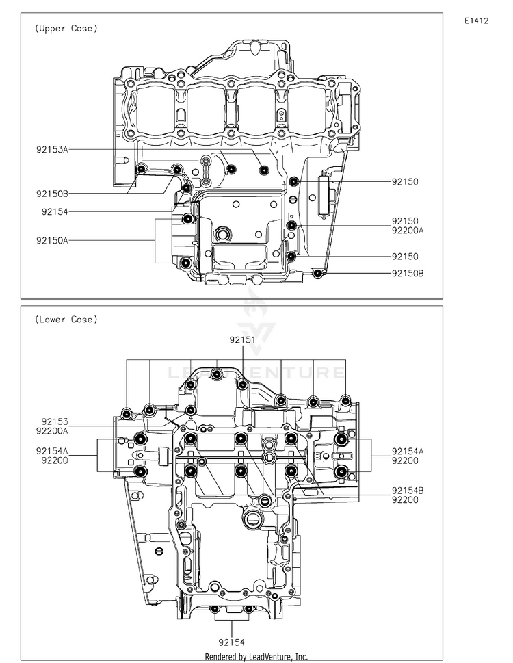 Crankcase Bolt Pattern Schematic