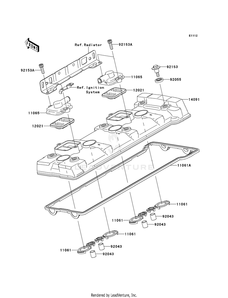 Cylinder Head Cover ZX1400EDF Ninja ZX-14R (2013) Schematic