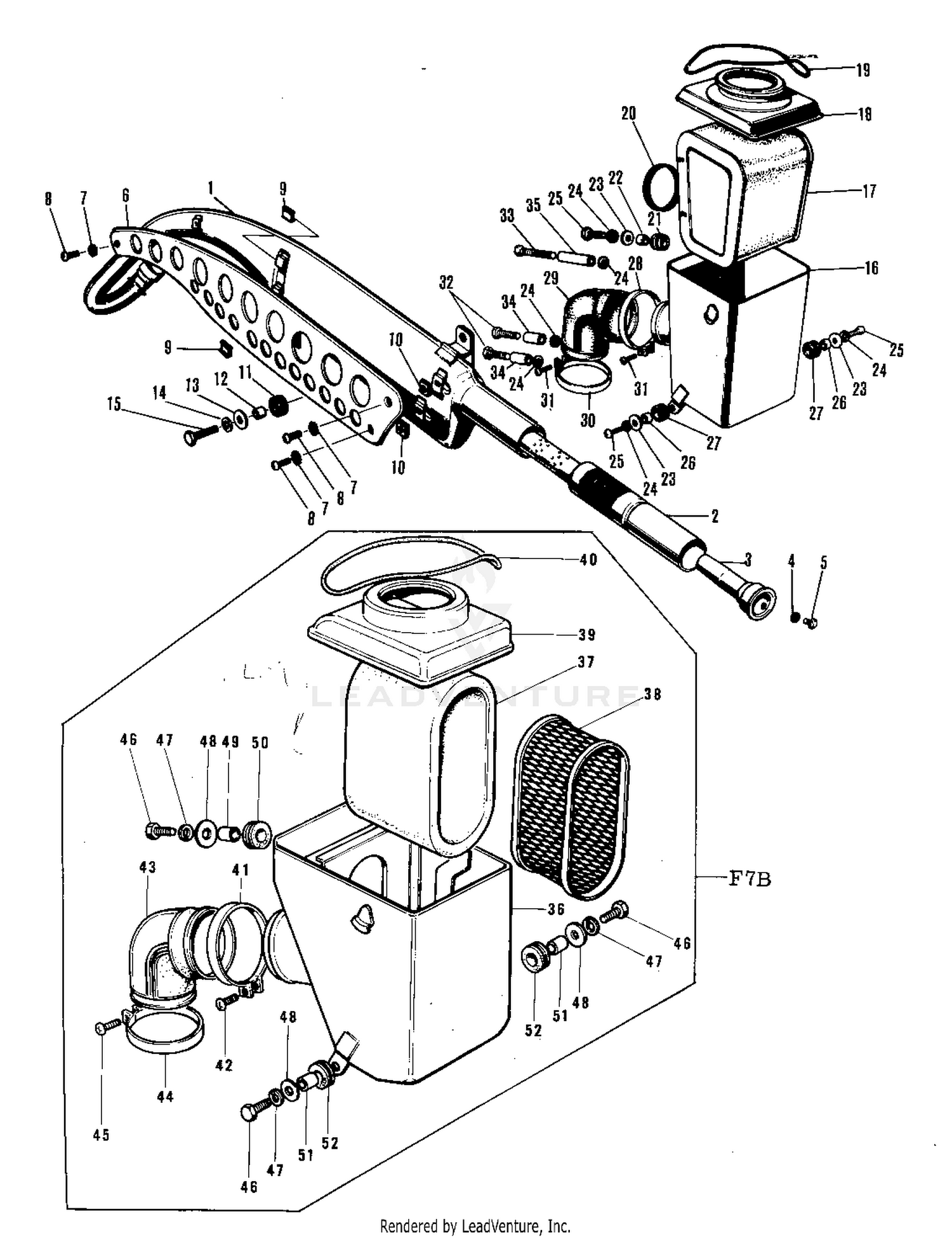 AIR CLEANER/MUFFLER ('71-'73 F7/F7-A/F7-