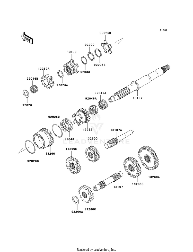 Transmission KVF360CAF Prairie 360 4X4 Realtree APG HD (2010) Schematic
