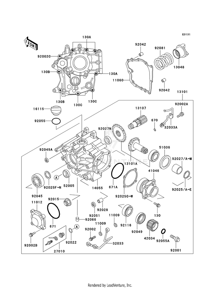 Front Bevel Gear Schematic