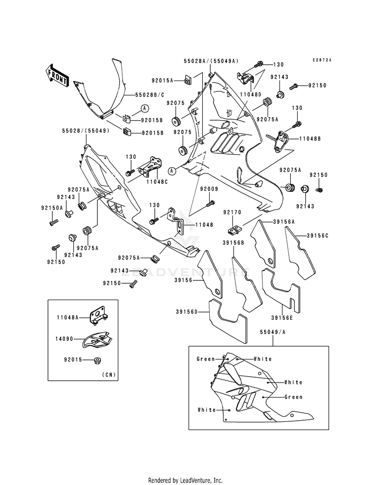 Cowling Lowers (Zx900-B2) Schematic