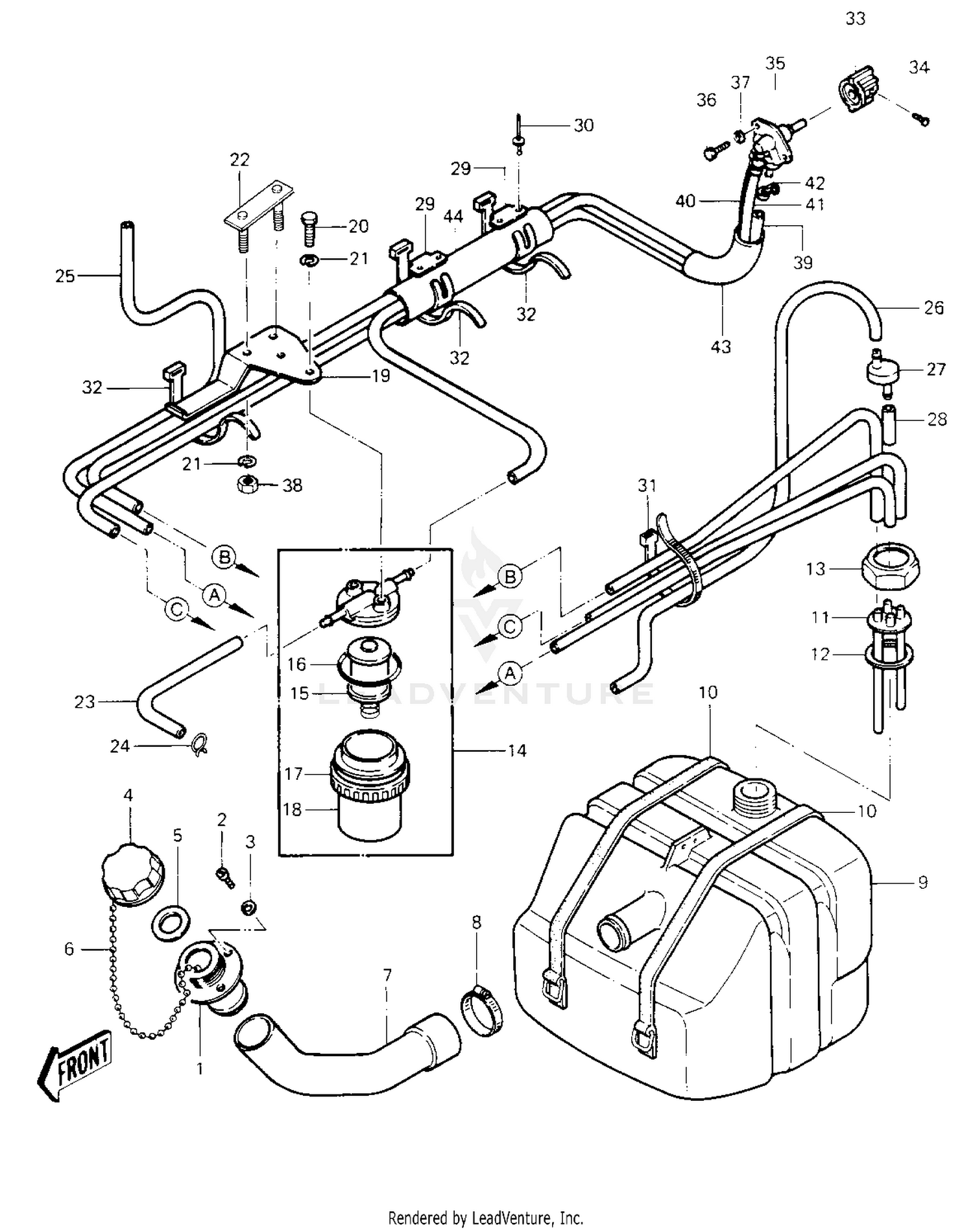 FUEL TANK  ('84-'86 JS440-A8/A9/A10