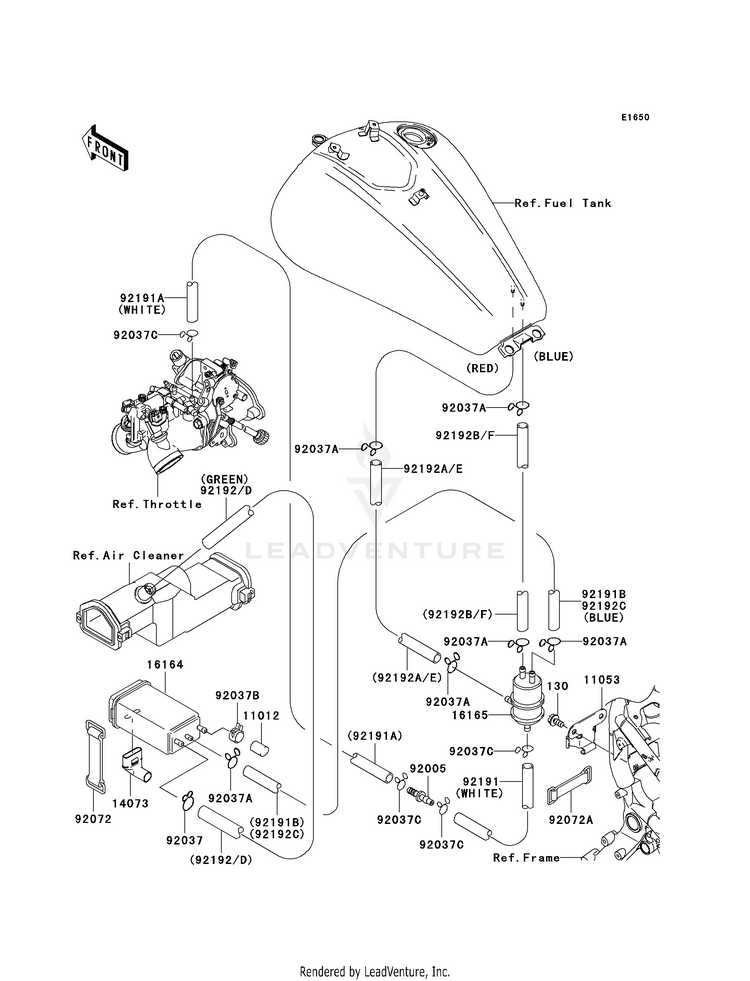 Fuel Evaporative System (Ca) VN1600D8F Vulcan 1600 Nomad (2008) Schematic