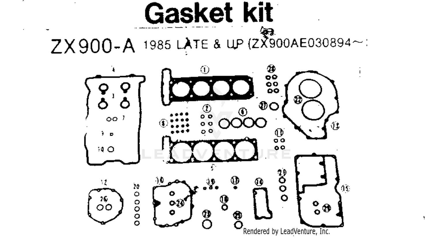GASKET KIT ZX900-A 1985 LATE & UP (ZX900