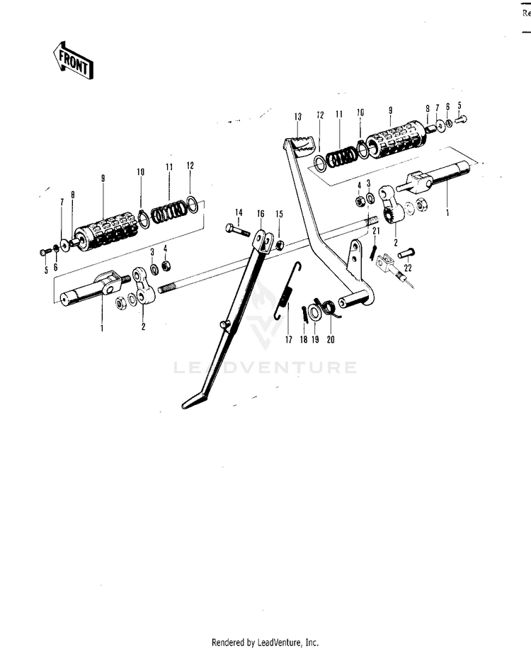 Footrests/Stand/Brake Pedal Schematic