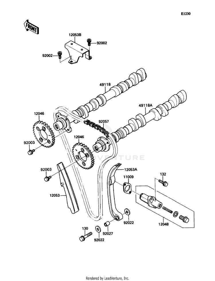 Camshaft/Tensioner Schematic