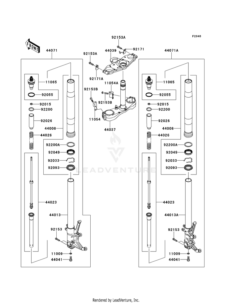 Front Fork (-Jkbzgnb1 9a011504) Schematic