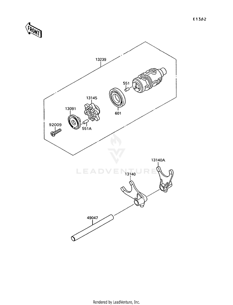 Gear Change Drum/Shift Fork(S) Schematic