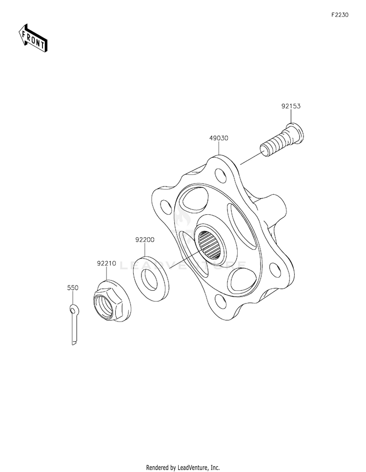 Front Hubs/Brakes Schematic