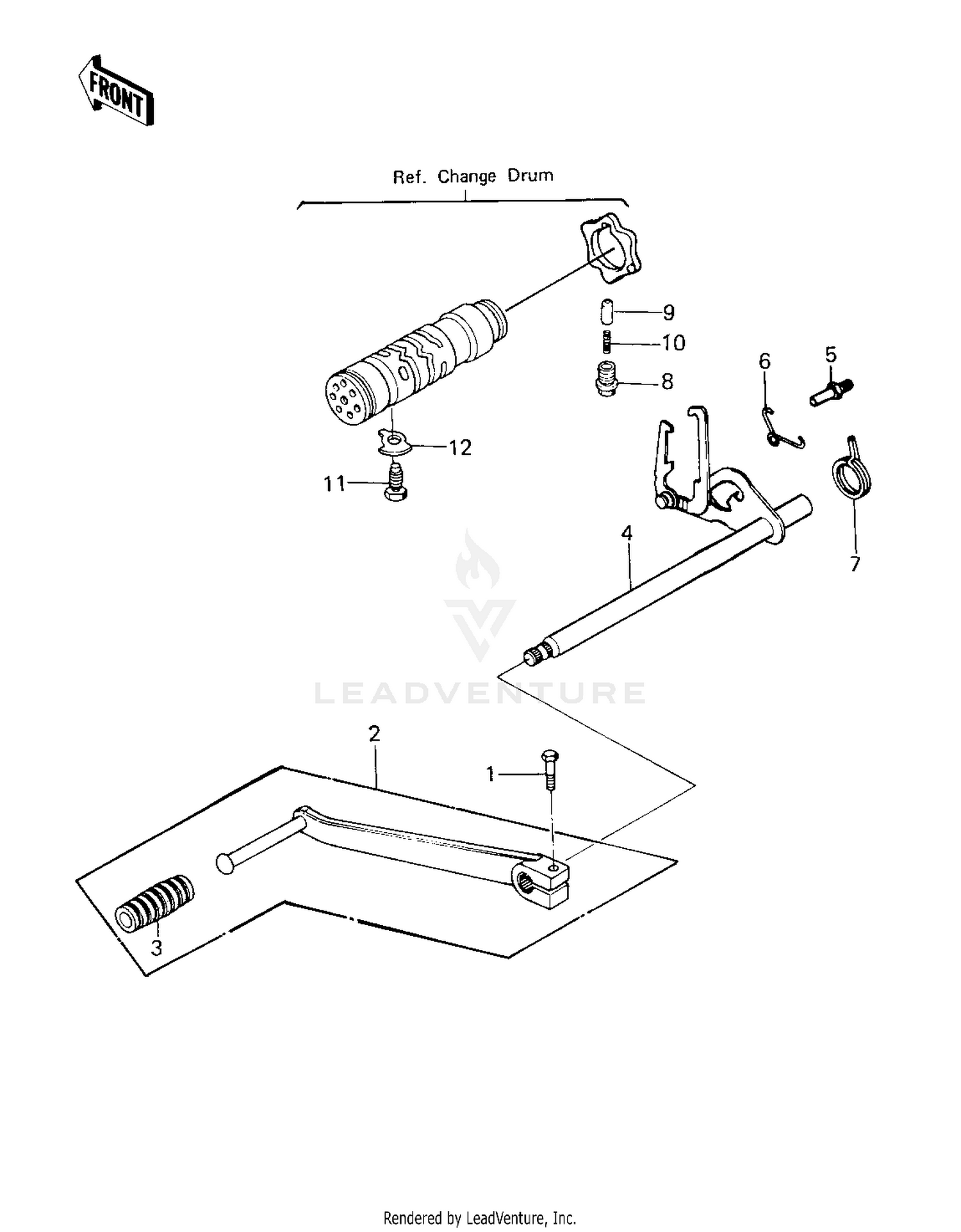 GEAR CHANGE MECHANISM ('80 KZY 50-E1)