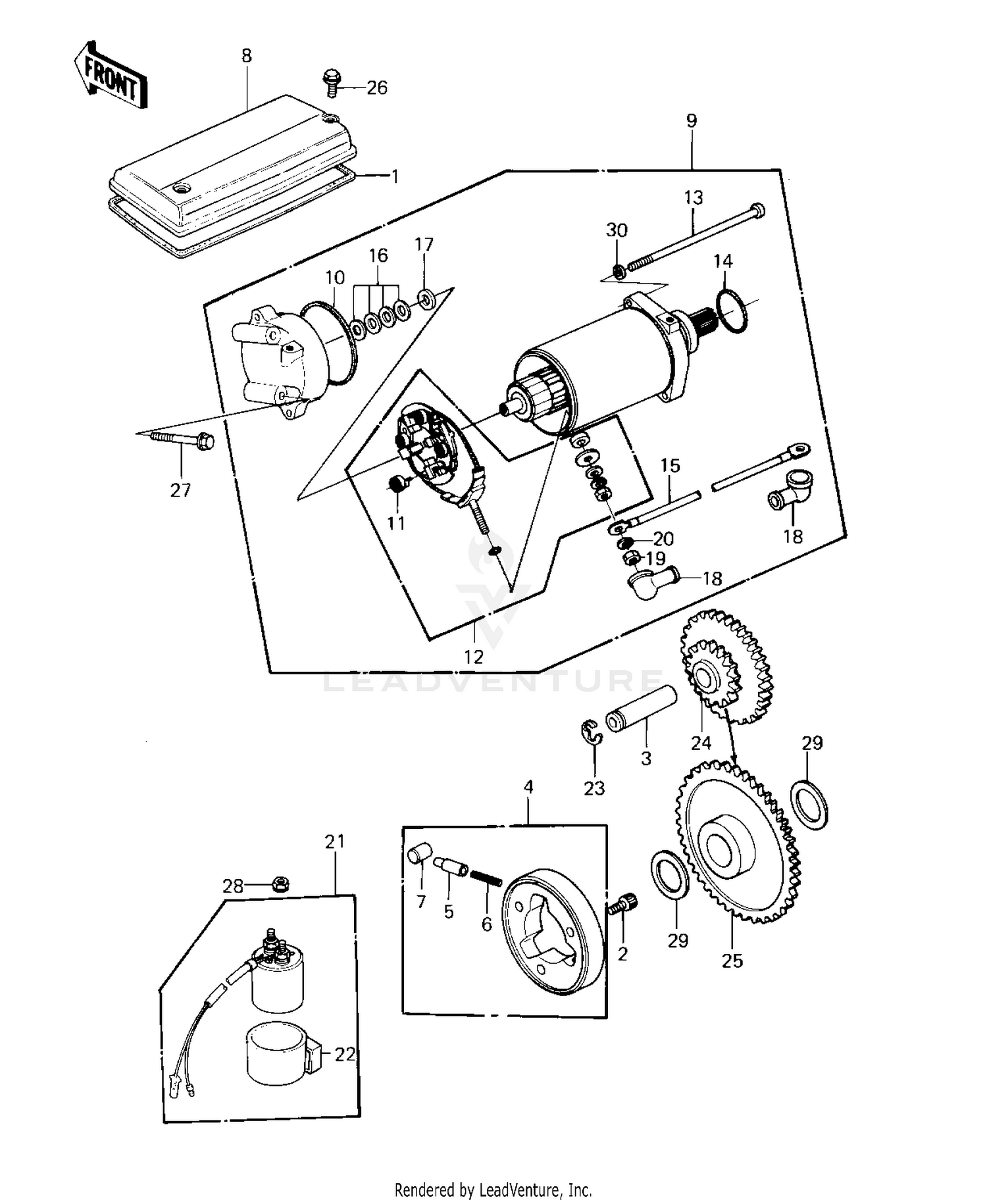 STARTER MOTOR/STARTER CLUTCH ('80-'81 C1