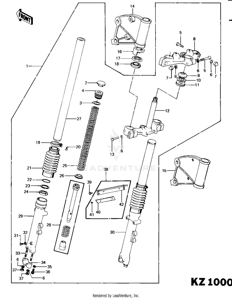 Front Fork (Kz1000-C2/C3) Schematic