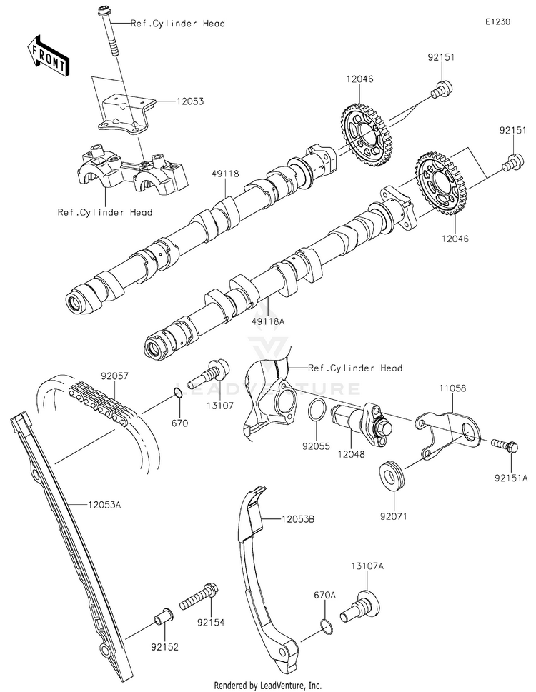 Camshaft(S)/Tensioner Schematic