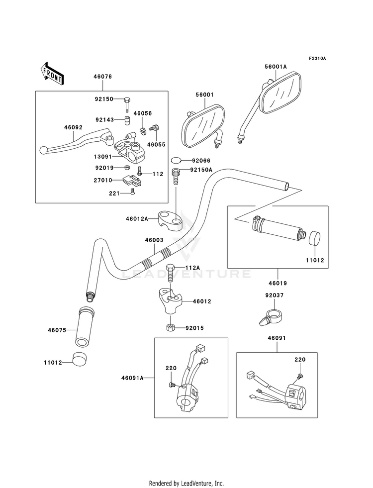 Handlebar (Vn800-B2/B3/B4/B5) Schematic