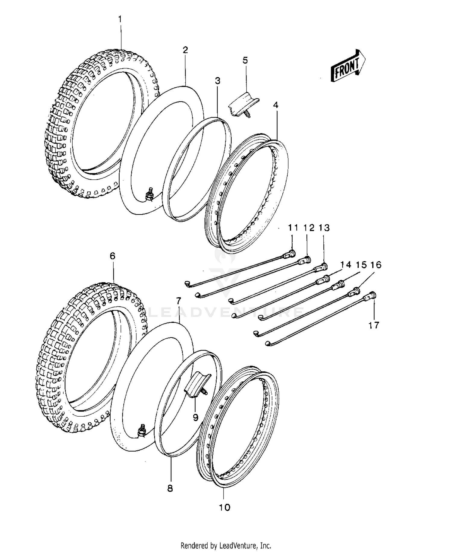 WHEELS/TIRES ('81KDX250-B1)