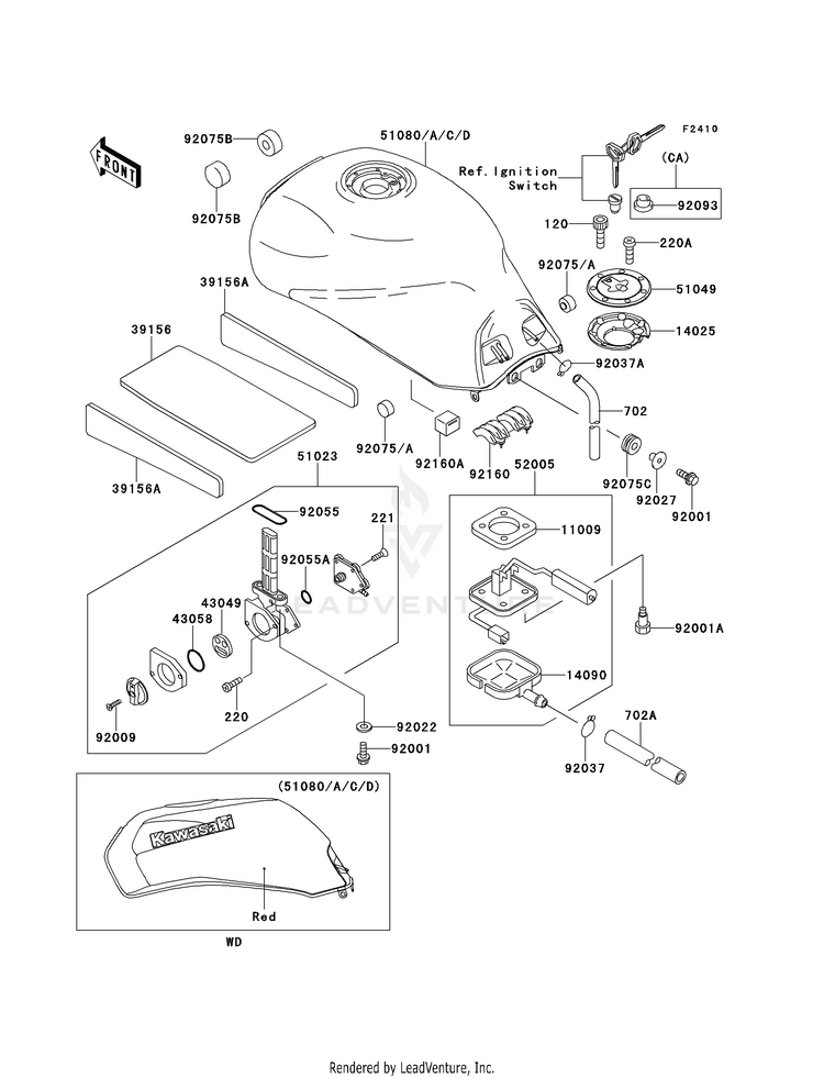 Fuel Tank (Zx1100-E1) Schematic
