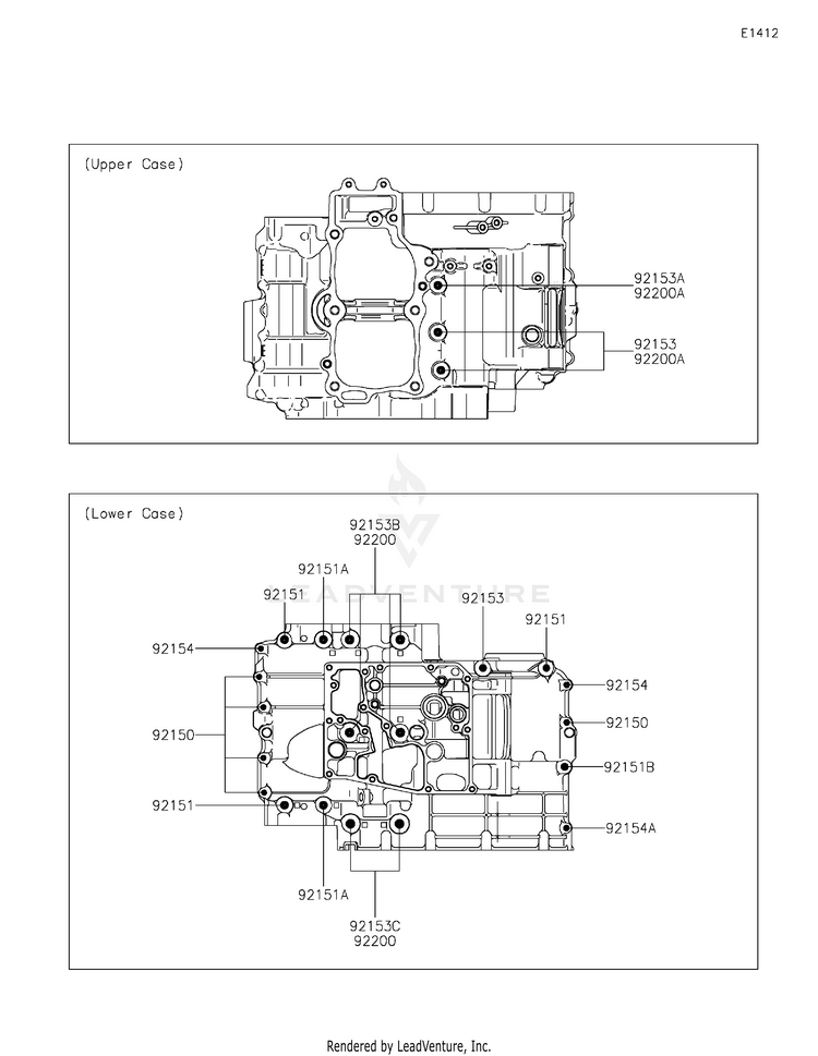 Crankcase Bolt Pattern Schematic