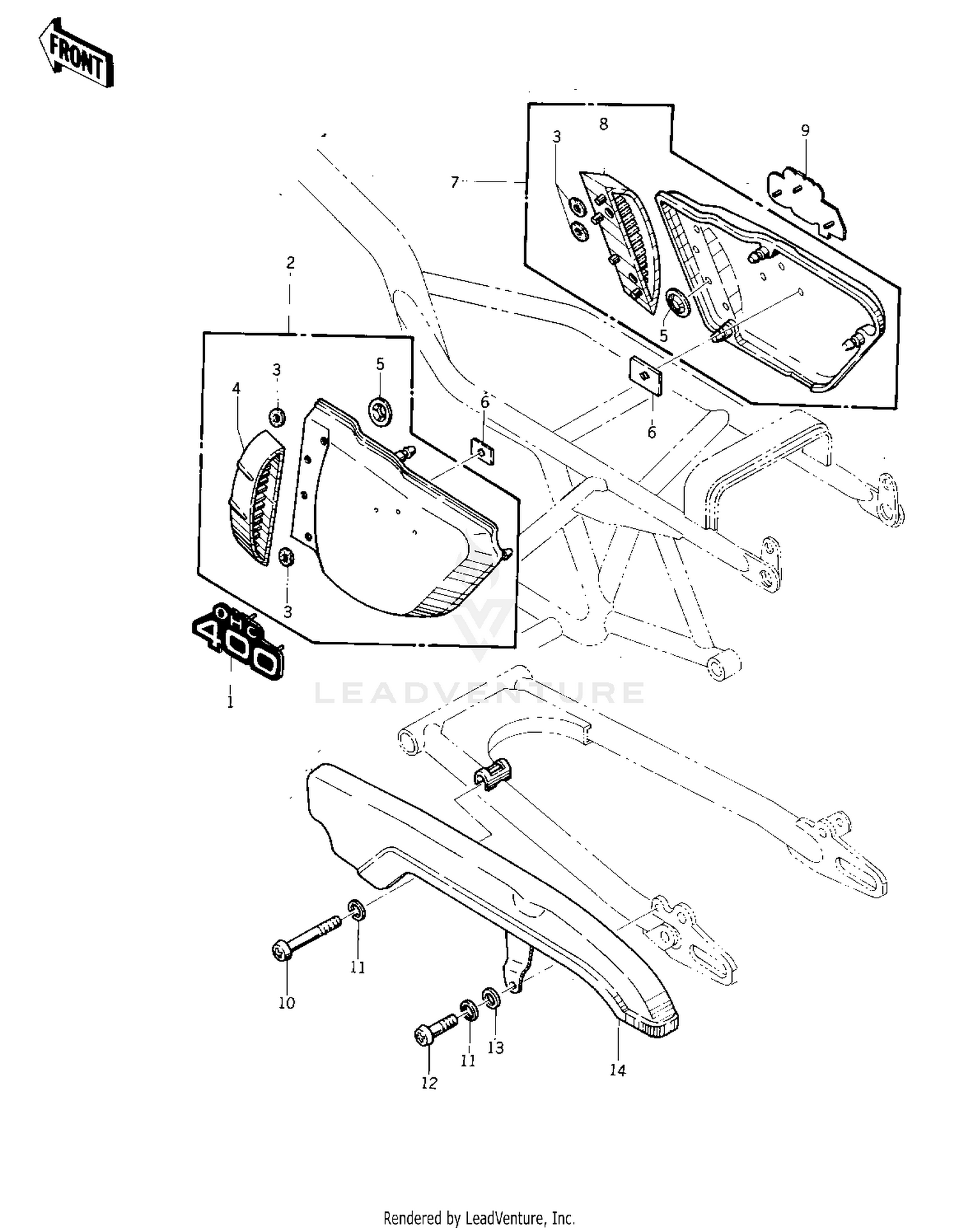 SIDE COVERS/CHAIN COVER ('75 S)