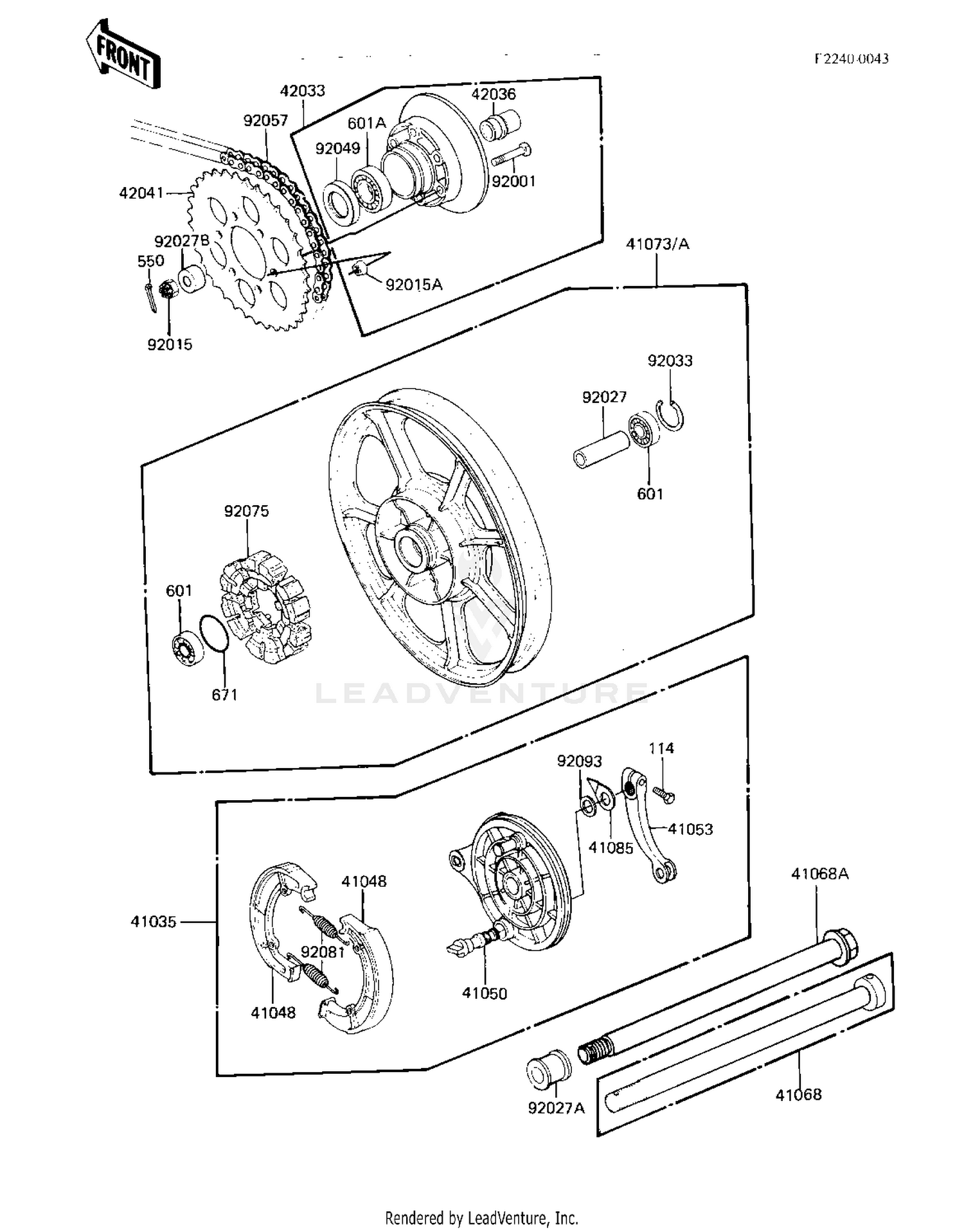 REAR WHEEL/HUB/BRAKE/CHAIN ('82-'83 A3/A