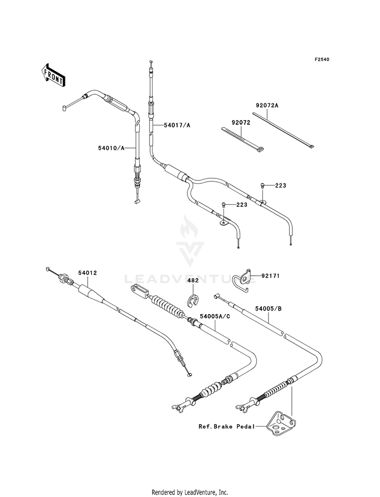 Cables KVF650F8F Brute Force 650 4x4i (2008) Schematic