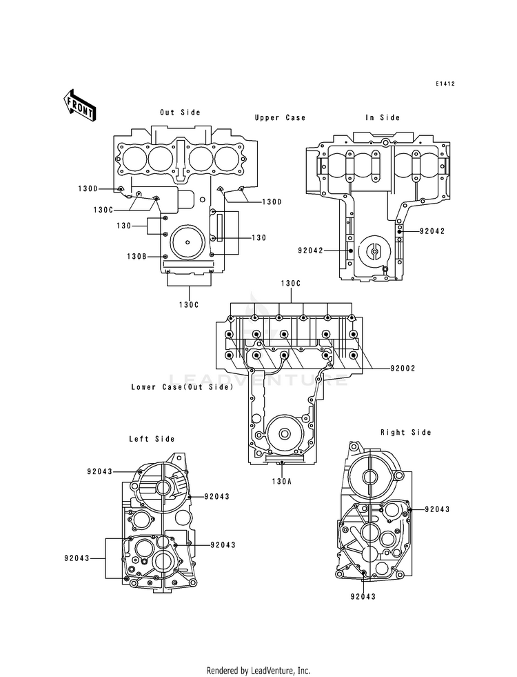 Crankcase Bolt Pattern Schematic